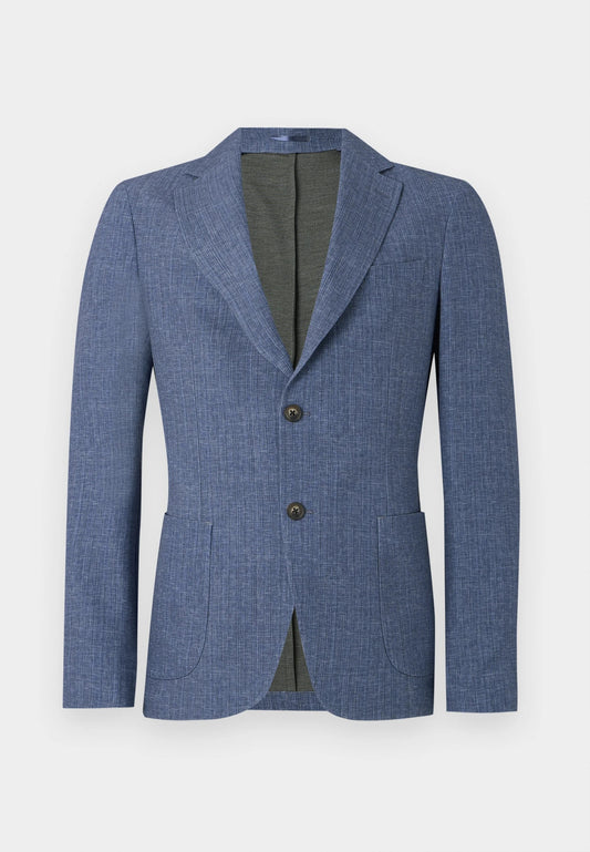 Pal Zileri | Veston en jersey imprimé à chevrons - Bleu clair