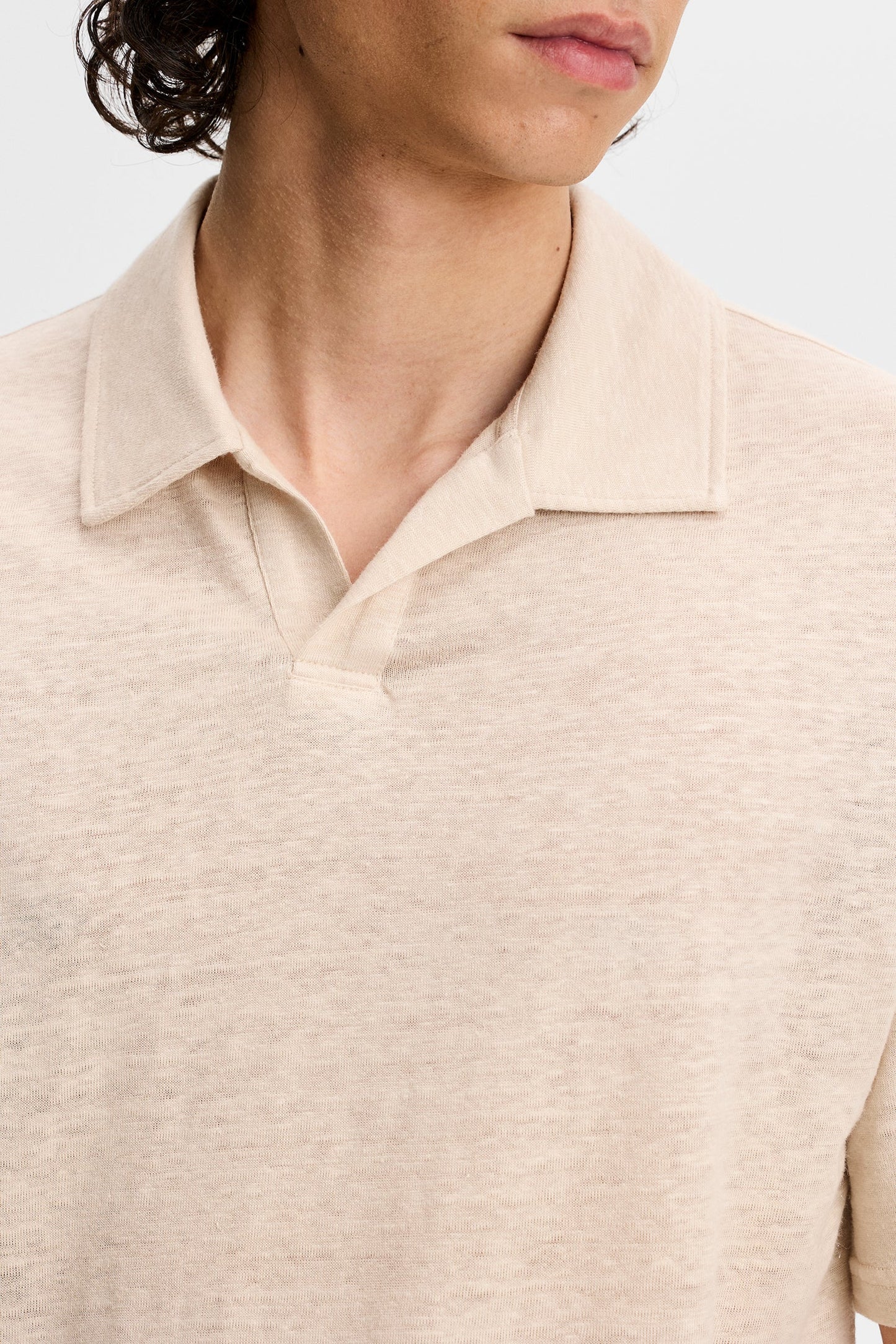 J.Lindeberg | polo à manches courtes en lin "Roy" - Beige
