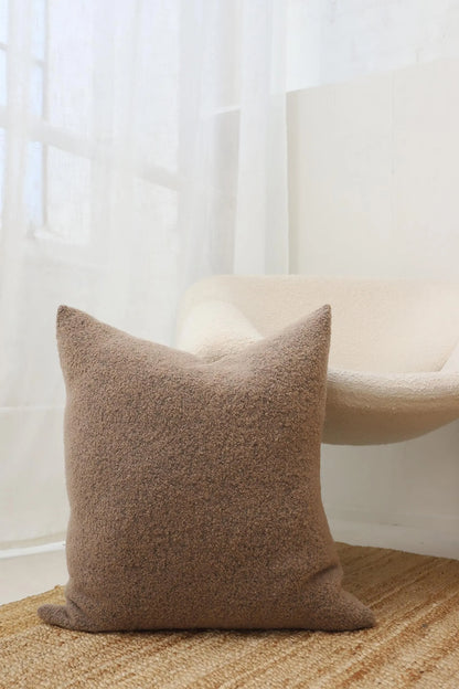 Linen Way | Coussin en laine Baldwin - brun blouclé