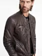 John Varvatos | Manteau en cuire "Brando" - Noir