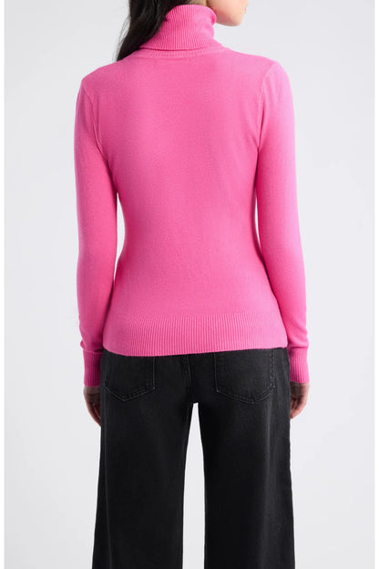 Dèluc | Pull à col roulé 'Silene' | Rose