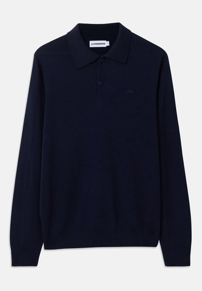J.LINDEBERG | Polo ''Kai'' en laine mérinos - Marine