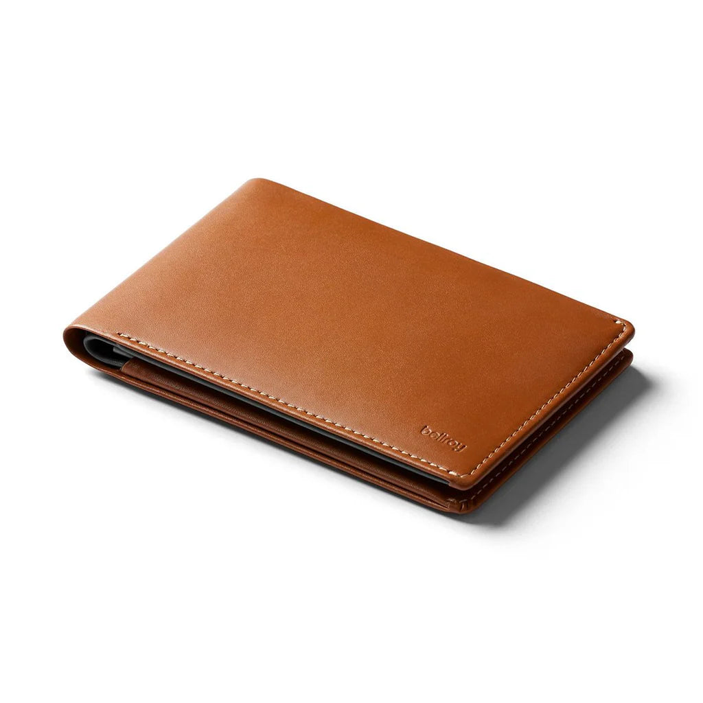 Bellroy |  Portefeuille de voyage en cuir, RFID - Caramel