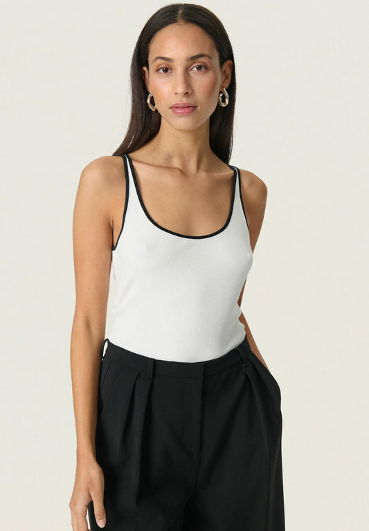 SOAKED IN LUXURY | Camisole "IDA" - Blanc/noir