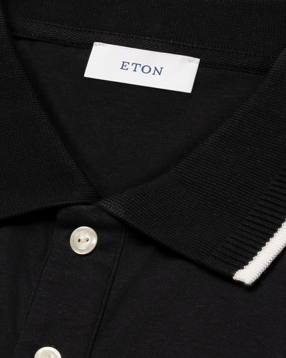 Eton | Polo en coton Supima Interlock  - Noir