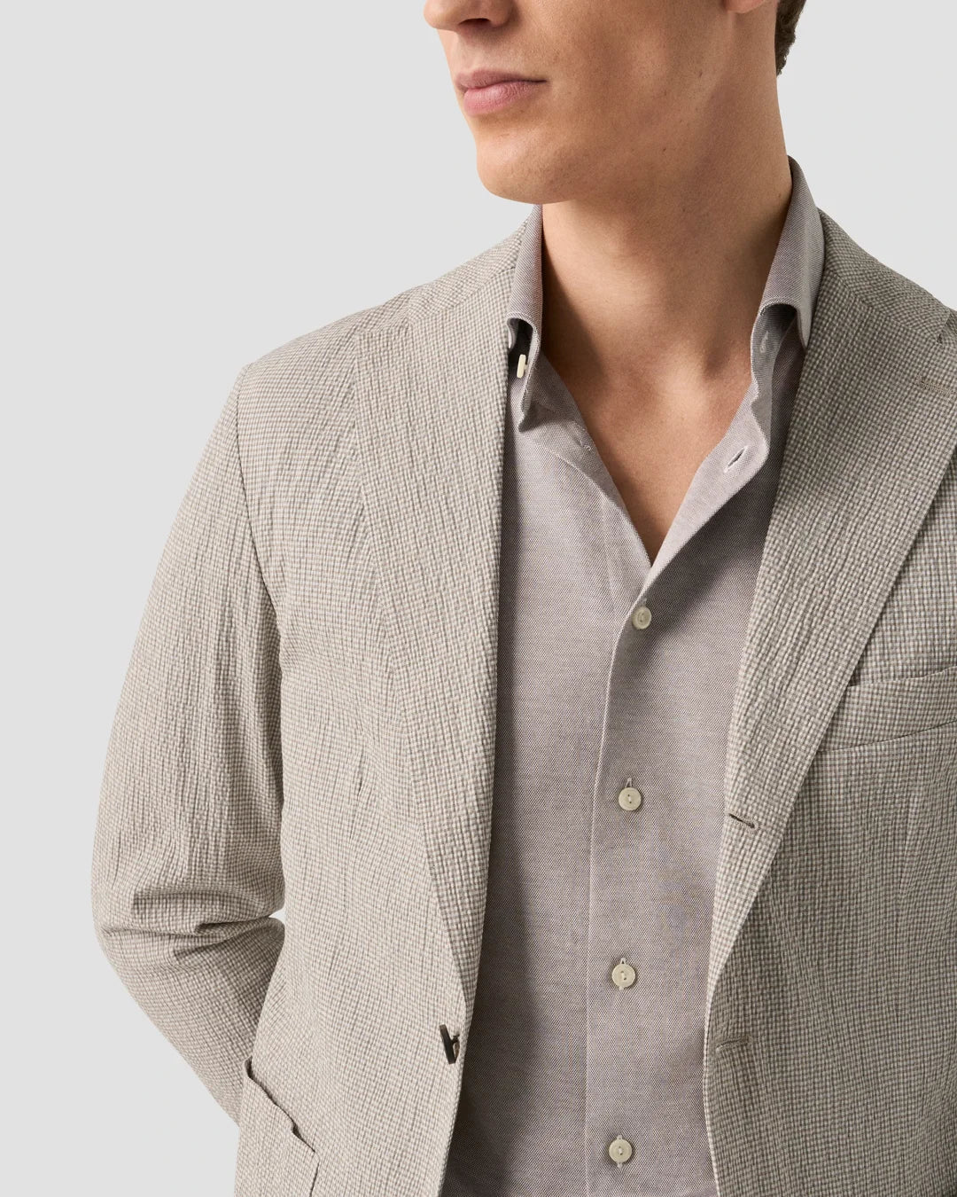Eton | La chemise en jersey Filo di Scozia - Marron
