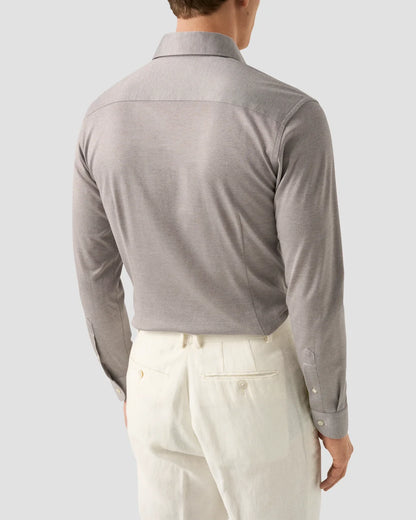 Eton | La chemise en jersey Filo di Scozia - Marron