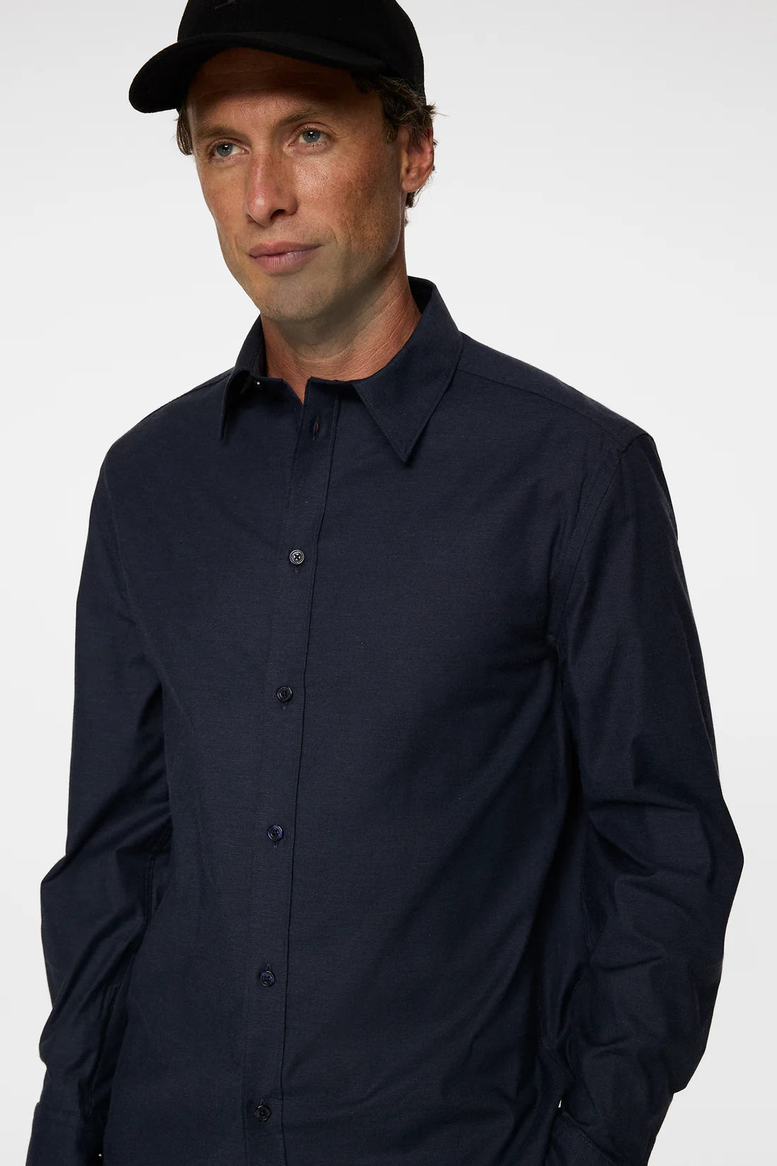 J.LINDEBERG | Chemise en flanelle légère et ajustée - Marine