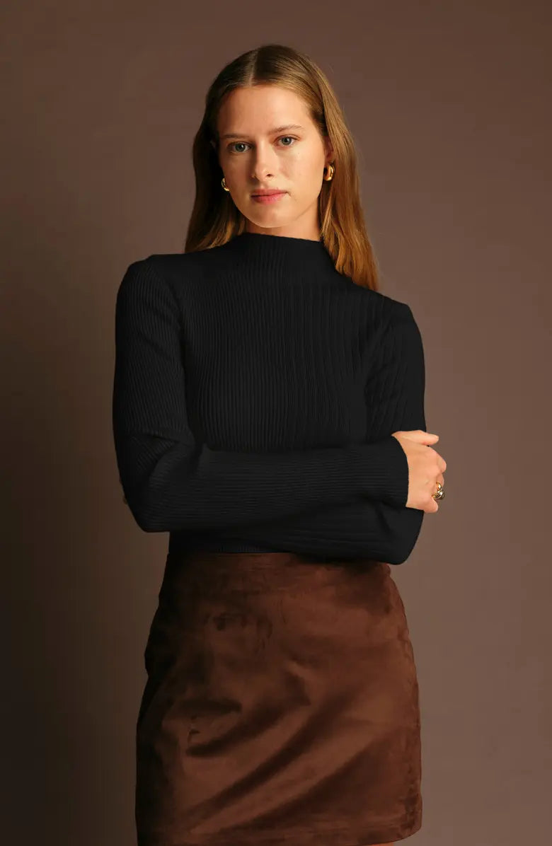 Deluc | pull à demi-col "Nate"- Noir