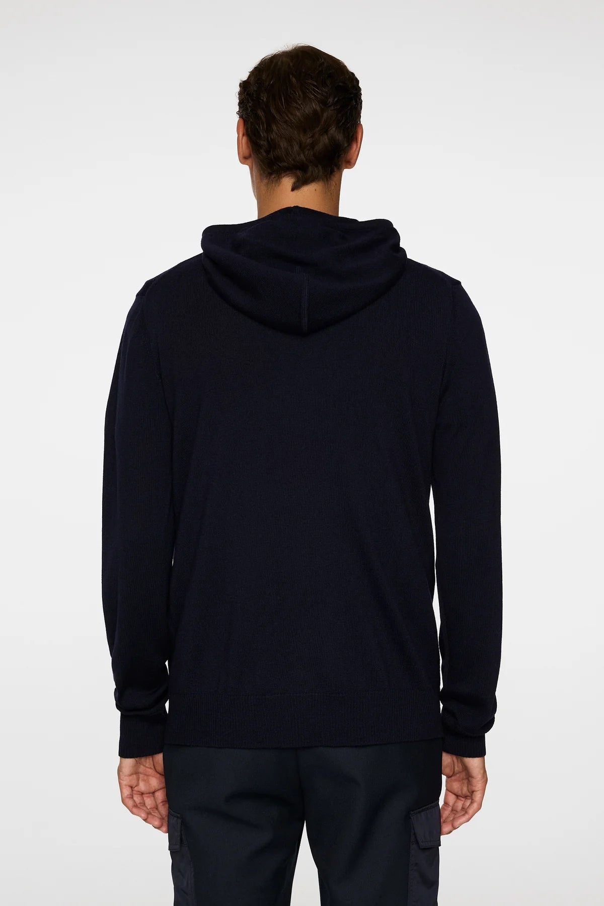J.LINDEBERG | Hoodie "Karl" Merino  - Bleu Marine