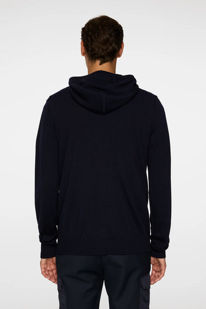 J.LINDEBERG | Hoodie "Karl" Merino  - Bleu Marine