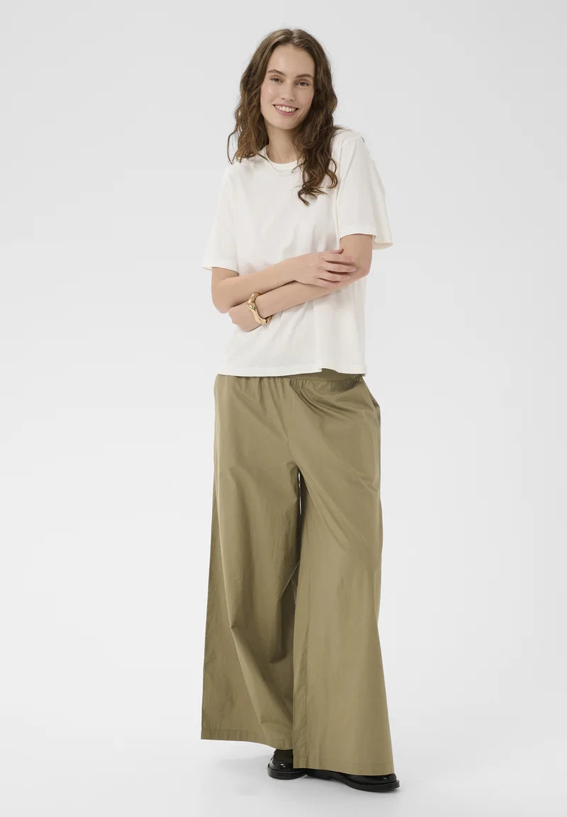 CULTURE | Pantalon taille haute et coupe large ''Jila'' - Vert
