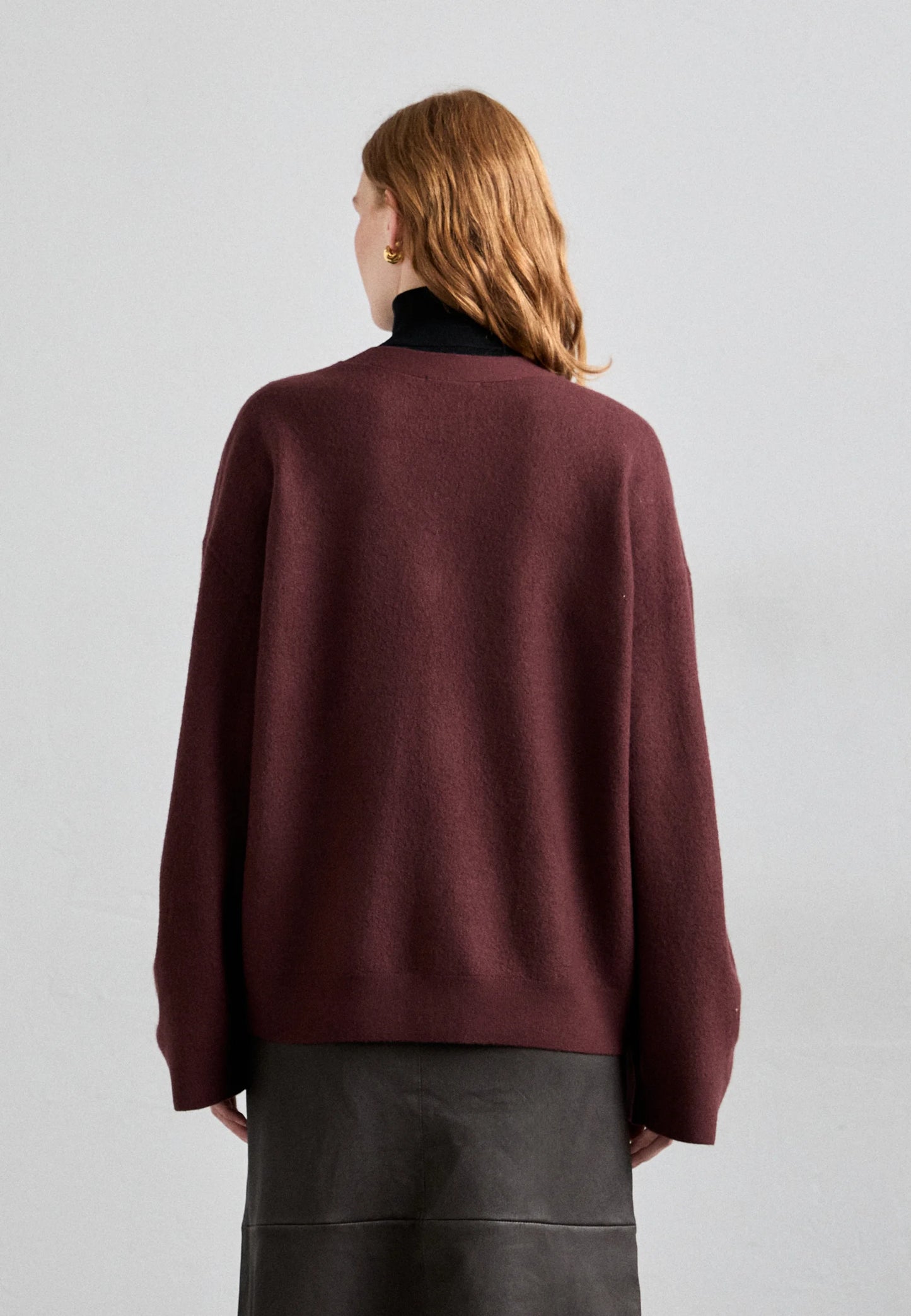 Tiger of Sweden | Le cardigan ''Silvyiya'' en maille coupe ample - Bordeaux