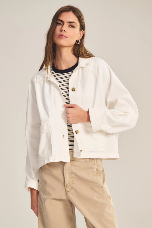 Velvet | La veste ''Carrington'' en sergé de coton sablé - Blanc
