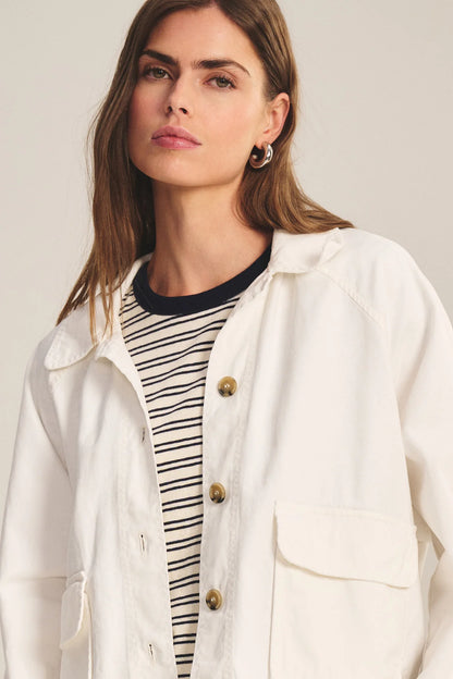 Velvet | La veste ''Carrington'' en sergé de coton sablé - Blanc