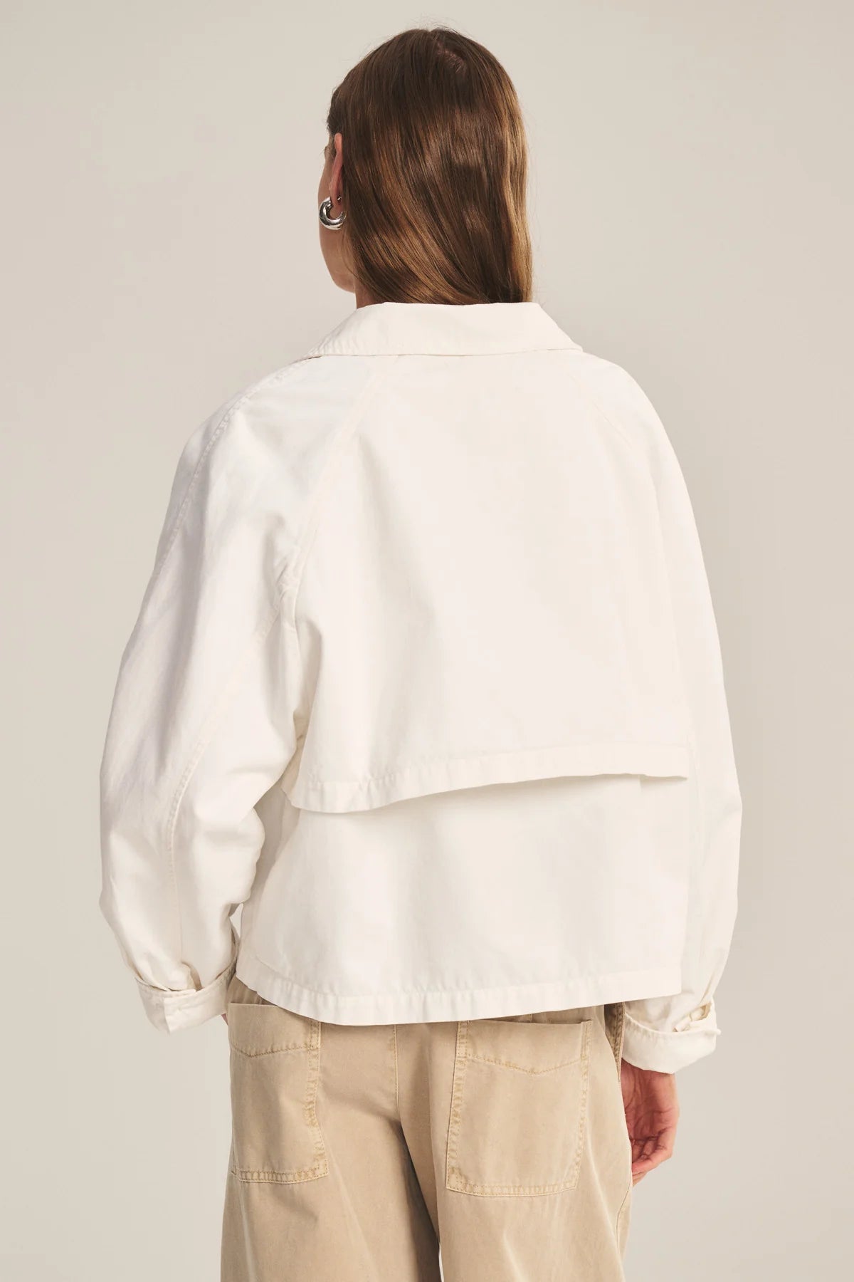 Velvet | La veste ''Carrington'' en sergé de coton sablé - Blanc