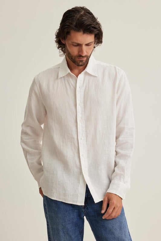 Velvet | Chemise en lin "CARUSO" - Blanc