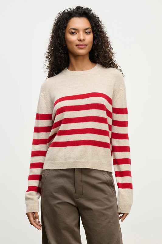 Velvet | Pull "Diana" - Rouge/Beige
