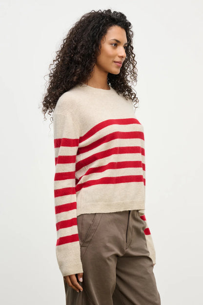 Velvet | Pull "Diana" - Rouge/Beige