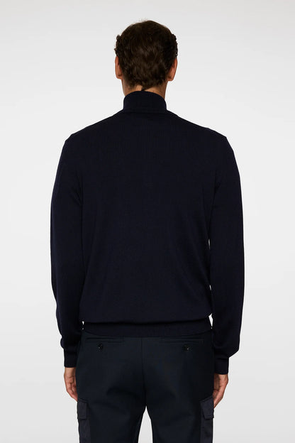 J.LINDEBERG | Pull "Kiyan" Merino Quarter Zip - Bleu marine