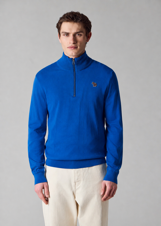 Paul Smith | Pull à col zippé avec motif zèbre - 45D Bleu clair