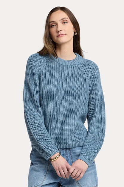 Velvet | Le pull ''Ember'' en coton Pima épais | Bleu