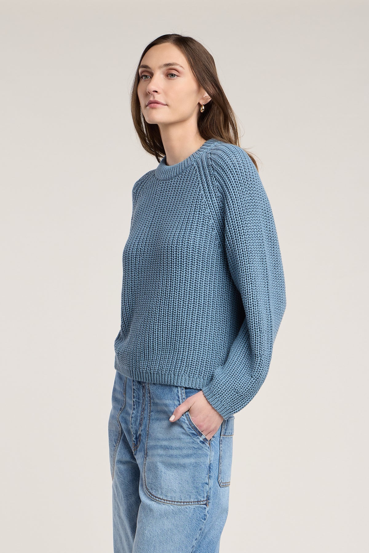 Velvet | Le pull ''Ember'' en coton Pima épais | Bleu