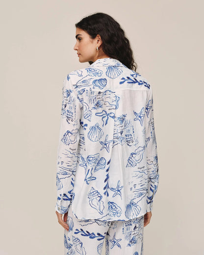 Bella Dahl | Chemise Classique| Blanc et Bleu