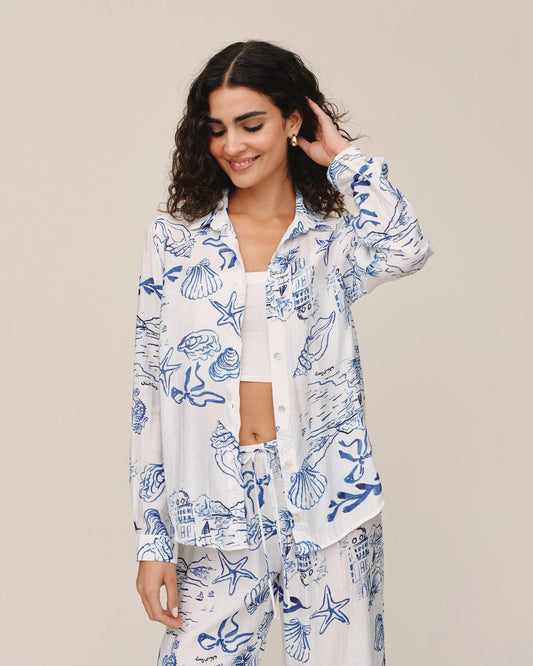 Bella Dahl | Chemise Classique| Blanc et Bleu