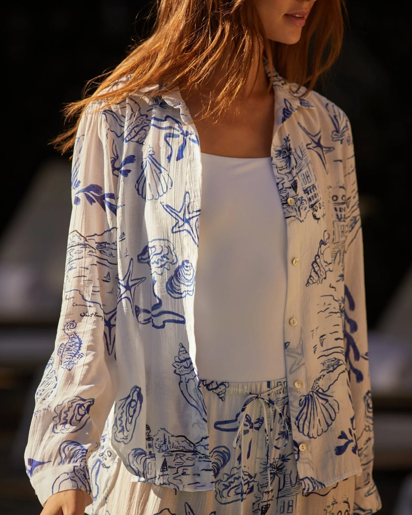 Bella Dahl | Chemise Classique| Blanc et Bleu