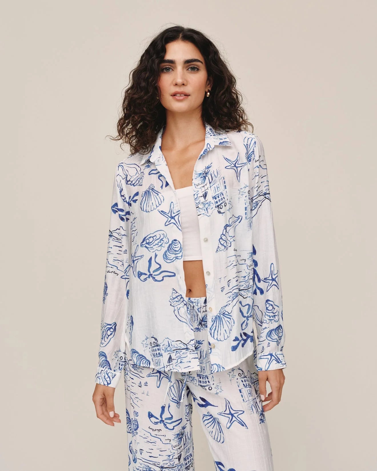 Bella Dahl | Chemise Classique| Blanc et Bleu