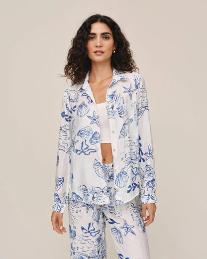 Bella Dahl | Chemise Classique| Blanc et Bleu