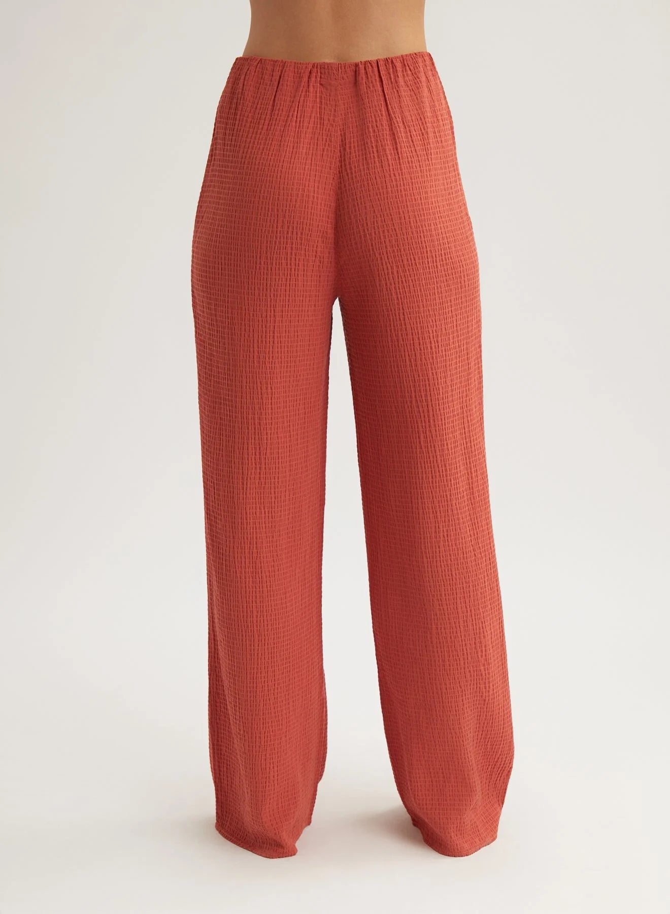 BELLA DALH | Pantalon à jambe large - Orange brûlée