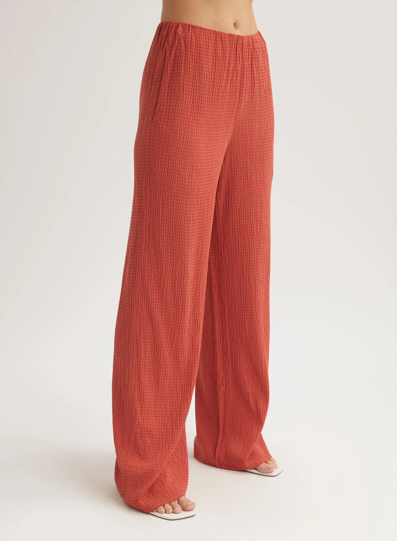 BELLA DALH | Pantalon à jambe large - Orange brûlée