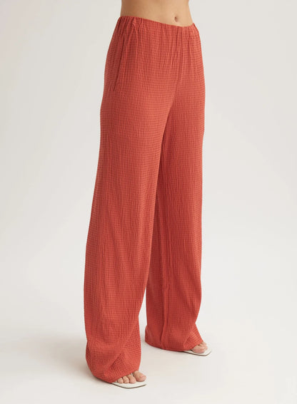 BELLA DALH | Pantalon à jambe large - Orange brûlée
