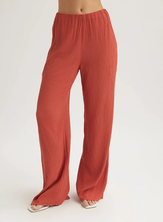 BELLA DALH | Pantalon à jambe large - Orange brûlée