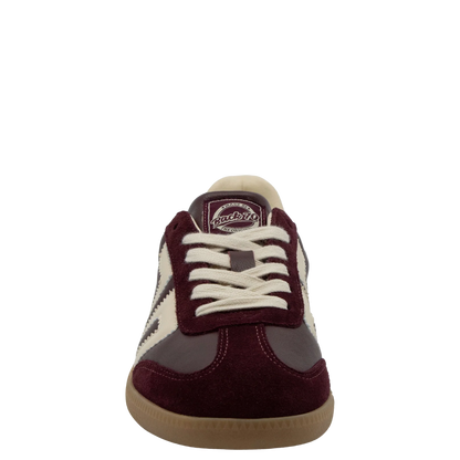 Back 70 | Baskets en cuir "Cloud" - Rouge vin et Ivoire