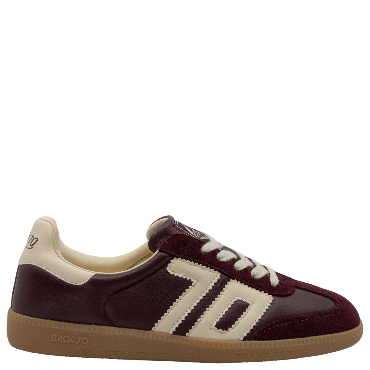 Back 70 | Baskets en cuir "Cloud" - Rouge vin et Ivoire