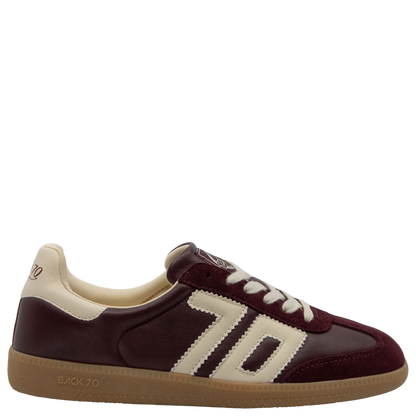 Back 70 | Baskets en cuir "Cloud" - Rouge vin et Ivoire
