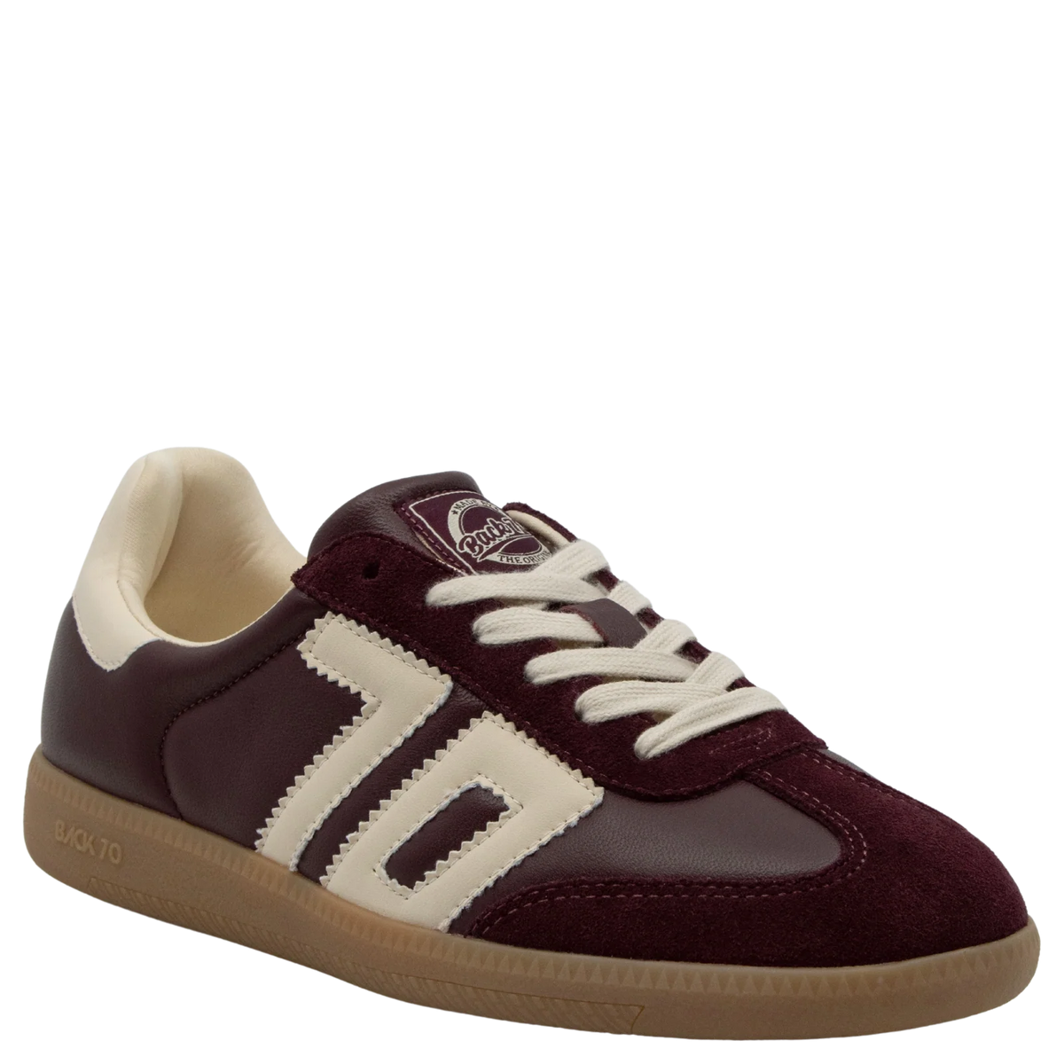 Back 70 | Baskets en cuir "Cloud" - Rouge vin et Ivoire