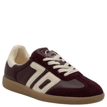 Back 70 | Baskets en cuir "Cloud" - Rouge vin et Ivoire
