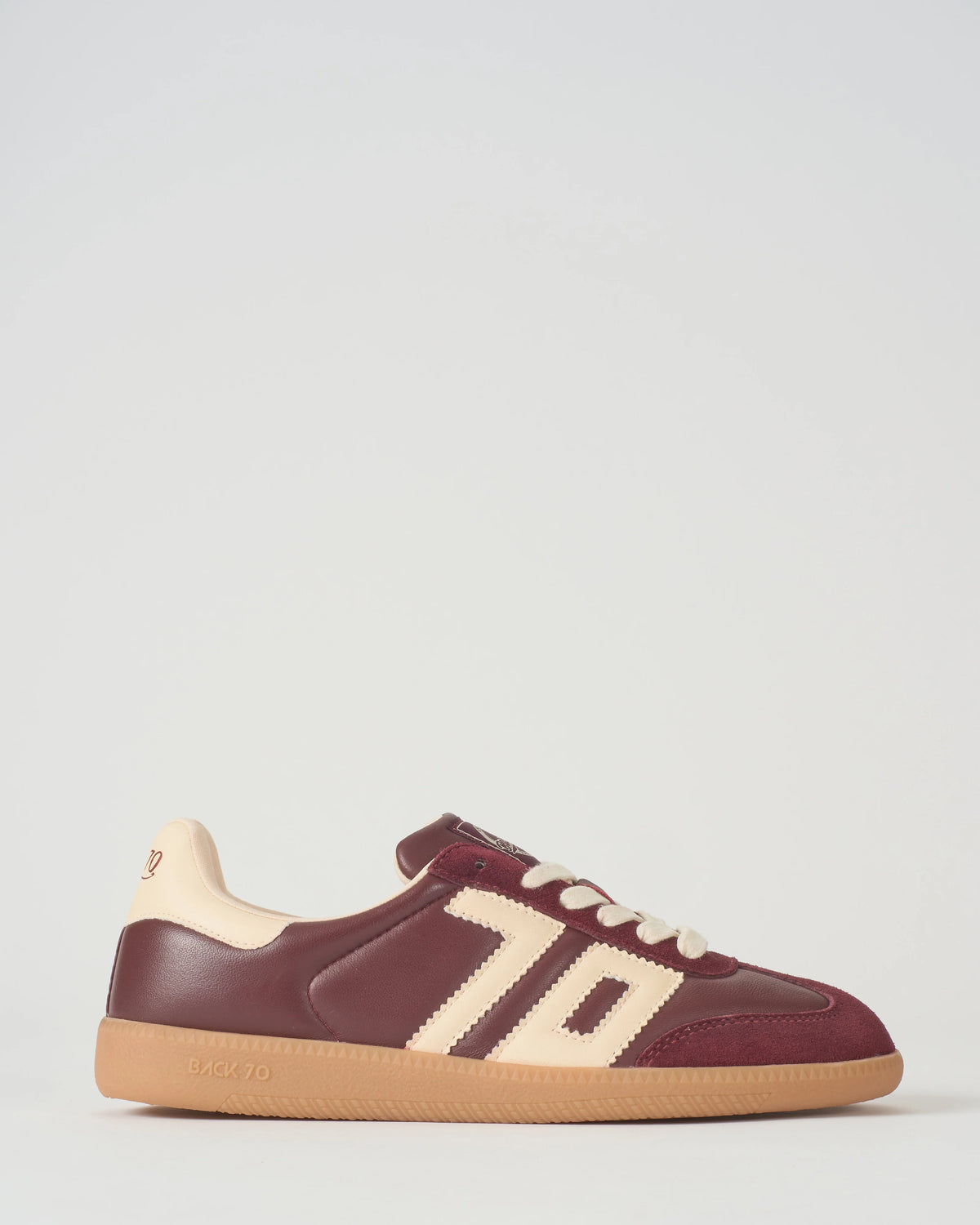 Back 70 | Baskets en cuir "Cloud" - Rouge vin et Ivoire