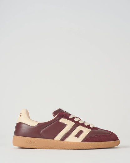 Back 70 | Baskets en cuir "Cloud" - Rouge vin et Ivoire