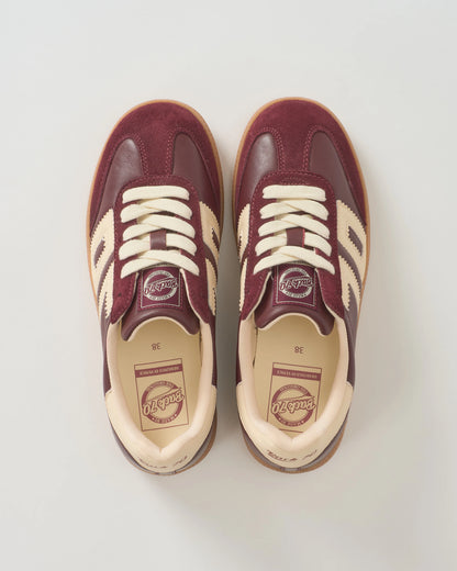 Back 70 | Baskets en cuir "Cloud" - Rouge vin et Ivoire