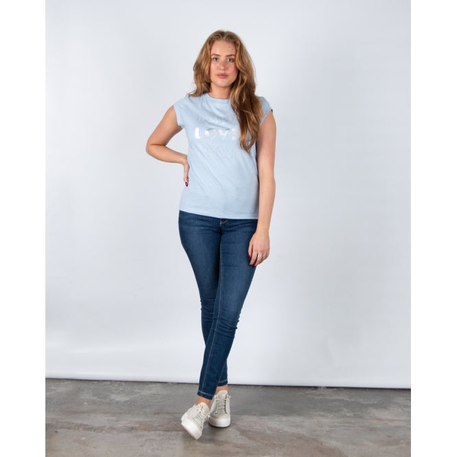 Coster Copenhagen | Tee Shirt col rond "LOVE" - Bleu clair