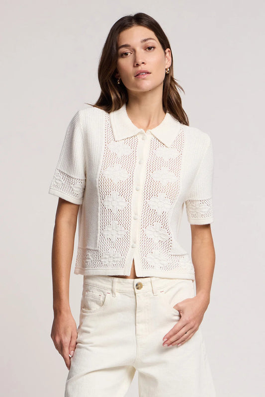 Velvet | Le cardigan en coton et cachemire ''Rosemond'' - Lait
