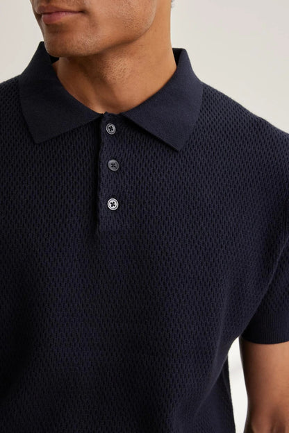 Velvet | Polo ''Lowell'' en maille de coton et cachemire - Marine