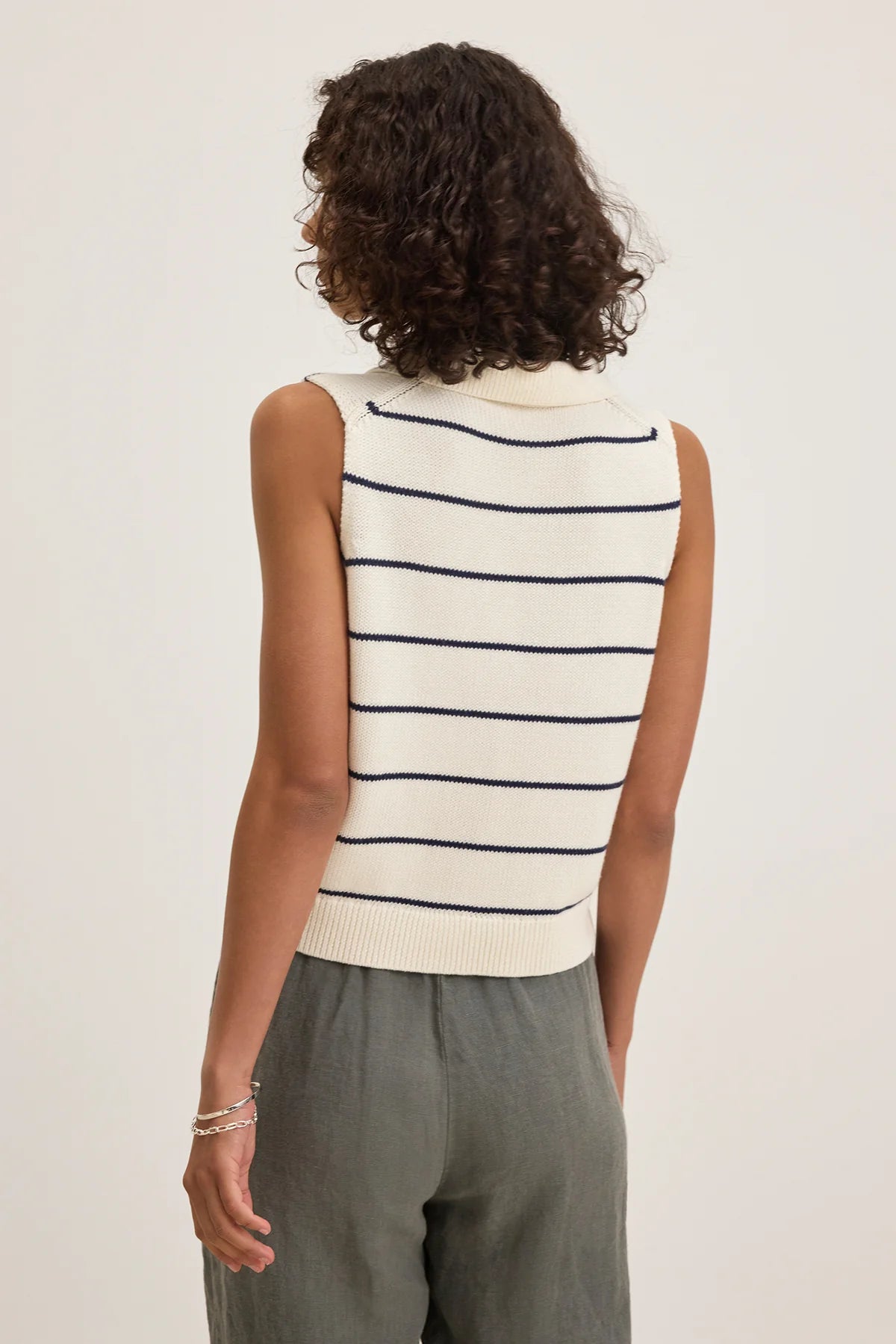 Velvet - Pull "NAYLA" - Marine/Blanc