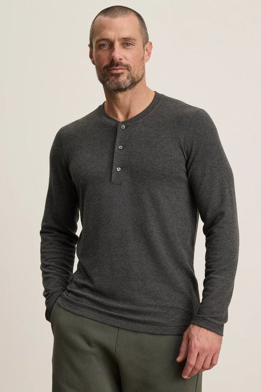 Velvet |  Le henley en jersey brossé ''Ryland'' - Anthracite