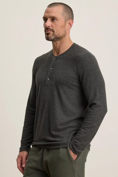 Velvet |  Le henley en jersey brossé ''Ryland'' - Anthracite